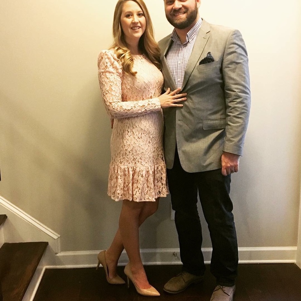 Calvin Klein blush lace dress